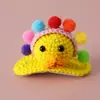 Nuevo anuncio de clip para el pelo de pato de ácido hialurónico lindo tridimensional tejido a crochet de lana para niños, clip superior de dibujos animados, envío gratis
