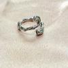 Pulsera de anillo de hilo de ganchillo de animal nuevo, gancho de joyería de cinta personalizada, anillo de gancho tejido de lana, Plata Tailandesa, dedo índice