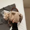 Bolso de Mano de Felpa Nuevo Otoño 2026, Bolso Cesta Tote, Bolso Cubo de Color Sólido, Bolso de Hombro Cruzado Peludo de Moda