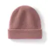 Atacado de Fábrica Caxemira Transfronteiriço Outono e Inverno Novo Estilo Primeira Linha Camada Dupla Espessada Cor Sólida Borda Enrolada Proteção de Orelha Quente Touca Chapéu