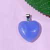 Cristal Natural Ágata Amor Transfronteiriço Pingente 20mm Pingente em Forma de Coração Pingente de Pedra Preciosa Coração em Forma de Coração Coração de Pêssego Corrente para Suéter