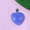Venta caliente transfronteriza amor 20mm colgante piedra de cristal natural forma de corazón corazón de melocotón collar accesorios de joyería hechos a mano diy