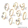 Anillo de traje europeo y americano nuevo personalidad conjunto de 9 piezas Amor estrella luna diamante combinación conjunto de anillos joyería al por mayor