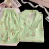 Entity Packing Nube Algodón Verano Nuevo Estilo Pijama para Mujer Delgado Dulce Dibujos Animados Manga Corta Pantalón Corto Conjunto de Ropa para el Hogar