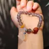 Pulsera de Ágata Gris Natural Flor de Loto, Pulsera de Calcedonia Hecha a Mano para Mujer, Regalo para Mejor Amiga, Disponible para Dropshipping