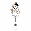 Porta-insignias retráctil divertido de elfo de Navidad, clip decorativo de dibujos animados para insignia, clip de fácil extracción, personalizado por el fabricante