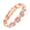 Pulsera Magnética de Moda Rose Gold con Diamante Verde para Mujer, Versión Grande con Piedra Verde y Diamantes, Joyería de Lujo Ligero para Pareja, para TikTok Transfronterizo