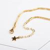 Tobillera de Gipsófila Estilo Coreano para Mujer con Estrella de Cinco Puntas y Borla, Cadena Brillante Sencilla Distintiva, Pulsera de Nicho