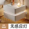 Mesa de Cabeceira Inteligente Moderna Minimalista Madeira Maciça com Luz Quarto Luz Luxo Multifuncional Carregamento Sem Fio Bluetooth Mesa de Cabeceira Inteligente