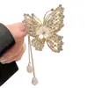 Nuevo Pasador de Pelo con Borla de Pedrería Estilo Chino Mariposa para Mujer, Pasador para Recogido Parcial para la Parte Trasera de la Cabeza, Accesorio de Pelo de Alta Gama Estilo Antiguo Hanfu