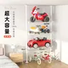 Estantería de Juguetes Infantil de Piso a Techo, Estante de Almacenamiento Multicapa, Carrito Pequeño, Estante para Guardar Patinetes
