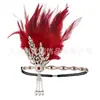 1920 The Great Gatsby Lady Saia Acessórios Folhas Pérola Dupla Fileira Strass Halloween Bola Tiara