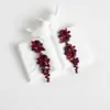 Pendientes Amazon transfronterizos, extragrandes, electrochapados, elegantes, de estilo largo, con un toque de alta gama, adornados con borlas y pedrería negra