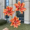 3 Lírios Dourados Estilo Monet Flores Artificiais para Casamento e Decoração de Casa Flores Magnólia Falsas Atacado