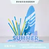 Cenário de Montagem de Evento com Tema de Verão Display de Loja em Shopping de Verão Decoração de Prancha de Surf Fundo de Decoração com Placa Kt