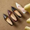 ¡Suave, suave! ¡Piernas largas! Zapatos de tacón de aguja puntiagudos de trabajo de piel de oveja versátiles de una sola capa para mujer, primavera y verano 2025, europeos y americanos