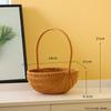 Embalagem de Presente Portátil Cesto de Flores Pequeno de Bambu Tecido à Mão Cesto de Vime para Armazenamento Vaso de Flores Portátil Cesto para Arranjo de Flores Frescas