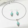 Aretes Europeos y Americanos con Nuevo Patrón Retro, Incrustados con Pedrería Azul y Turquesa, Set de Aretes Bohemios Personalizados