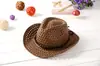 Chapéu de Jazz Infantil Chapéu de Palha Meninos e Meninas Chapéu de Palha Britânico Chapéu de Palha de Cowboy Ocidental Chapéu de Sol Atacado