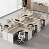 Mampara de oficina, estación de trabajo, juego de muebles de oficina, diseño simple y moderno, adecuado para 4/6 personas, cabina de esquina