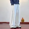 Pantalones impermeables con forro de polar para hombre para otoño e invierno, pantalones de trabajo holgados rectos de moda para exteriores, pantalones casuales gruesos