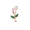 Aleación rosa que gotea aceite, corazón de San Valentín, rosa, accesorio de colgante DIY para pulsera y collar