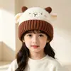 Gorro de lana para niños de otoño e invierno, gorro de punto tridimensional de dibujos animados, gorro tejido para niños y niñas