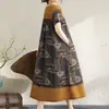Vestido ligero de algodón y seda talla grande 100 kg vestido de verano para madres, vestido largo casual de corte holgado para mujer hecho de rayón