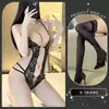 Uniforme Sexy de Peça Única com Renda Vazada Paixão Sem Necessidade de Remover Virilha Aberta Lingerie Roxo Pet-Marido Body Sexy Travesso