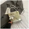 Bolso Cubo de Diseño Exclusivo en Mezclilla Incrustado con Diamantes para Mujer Bolso de Mano 2025 Nueva Moda Versátil Bolso de Hombro Cruzado Tendencia