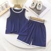 Nova e quente regata infantil de modal classe A conjunto de pijama shorts verão fino roupas para ar condicionado