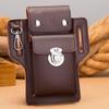 Nova Bolsa de Cintura para Celular Masculina para Obra Estojo de Couro para Celular Pode Colocar Carteira de Cigarros Chaveiro Pendurar Usar Cinto Especial para Exterior