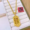 Tienda de Oro Mismo Estilo Colgante de Oro Arena Dorada Vietnamita Antiguo con Ábaco Giratorio de Carácter de la Fortuna, Nueva Cadena de Cuentas Estilo Chino, Collar de Cadena Chopard