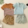 Traje de Verano para Niños de Puntada Seca Transfronterizo, Cuello Abierto, Bolsa de Pecho, Pantalones Cortos, Traje de Dos Piezas para Niños, Versátil, Ligero