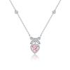 Collar de Plata S925 Nudo de Princesa Amor para Mujer Todo Fósforo al por Mayor Colgante de Lazo de Gama Alta Regalo de Nicho para Novia