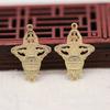Yiwu Gold Ray coroa dourada cor DIY antigo estéreo duplo furo pingente pulseira colar acessórios B1530-D