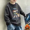 Estilo Nuevo Otoño Sudadera para Niños Estilo Academia Cuello Redondo Pulóver Niños Medianos y Grandes Lindo Dibujo Animado Manga Larga Superior Moderno