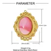 Colgante Retro Francés Corazón Ojo DIY Acero Inoxidable Collar Geométrico de Cristal para Mujer Colgante de Joyería de Acero de Titanio