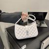 Bolso de axila rombo texturizado para mujer 2023 nueva moda simple portátil pequeño bolso cuadrado estilo occidental para ir al trabajo bolso de hombro