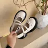 Sapatos Femininos Pequenos de Couro Salto Grosso Solado Grosso Estilo Francês Retrô Preto 2026 Novo Verão Combinando com Saias Mary Jane de Boca Rasa Sapatos de Salto Único