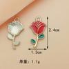 Vermelho diy acessórios liga gota de óleo flor fruta chaveiro pingente brincos acessórios para cabelo telefone celular pequeno pingente