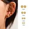 2026 Nuevo Modelo Pendientes de Tachuela Redondos con Perlas de Cobre Estilo Simple Europeo y Americano Pendientes Exquisitos de Nicho Personalidad de Moda