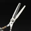Tijeras Rectas Pequeñas Estilo Tigre Dorado Nipson de 6.0 pulgadas con Mango de Bambú, Tijeras Entresacadoras, Tijeras de Peluquería, Tijeras de Barbería