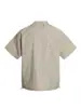 Camisa Xadrez Bege Estilo Retrô Americano 11Kn para Homens e Mulheres, Manga Curta Casual Solta Oversize com Cinto de Verão