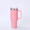 Taza Aislada con Popote Estilo Stanley Transfronteriza, Primera Generación de Gran Capacidad de 40 oz para Coche, Taza de Hielo de Acero Inoxidable de Doble Capa