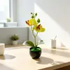 2 plantas en maceta de mariposas de flores artificiales para sala de estar del hogar decoración suave verdor bonsái accesorios de fotografía película adornos de flores artificiales