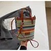 Bolso artístico tejido de paja moda de verano bolso cruzado bolso de un solo hombro bolso de mano bolso tejido para teléfono bolso de playa