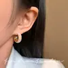 Pendientes de Aro Estilo Song Jia de Plata de Ley 925 para Mujer, Pendientes de Perla Personalizados Marca S de Lujo Ligero, Joyería para Orejas de Diamante Completo de Moda