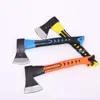 Machado à Prova de Choque de Grau Industrial, Machado Bicolor de Aço de Alto Carbono com Cabo Revestido de Plástico, Machado de Montanha para Exterior, Machado de Lenha para Marcenaria