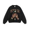 Moletom com Capuz Estampado Vintage Hip Hop Transfronteiriço Estilo Americano High Street Marca Tendência Casual Solto para Casal Manga Longa Moletom para Homens